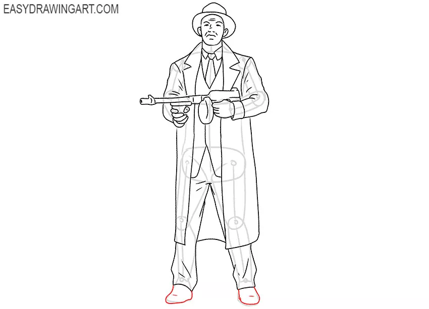 Gangster drawing step by step