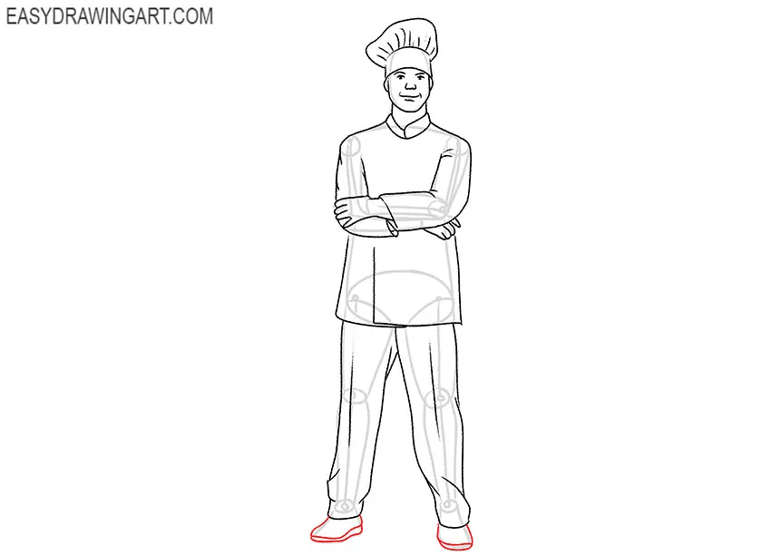 cartoon cook drawing for beginners