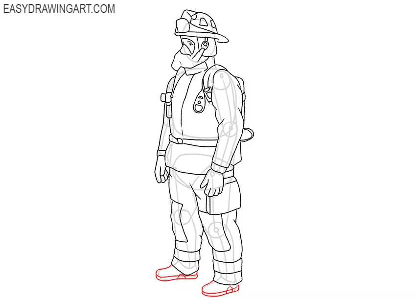 easy firefighter drawing