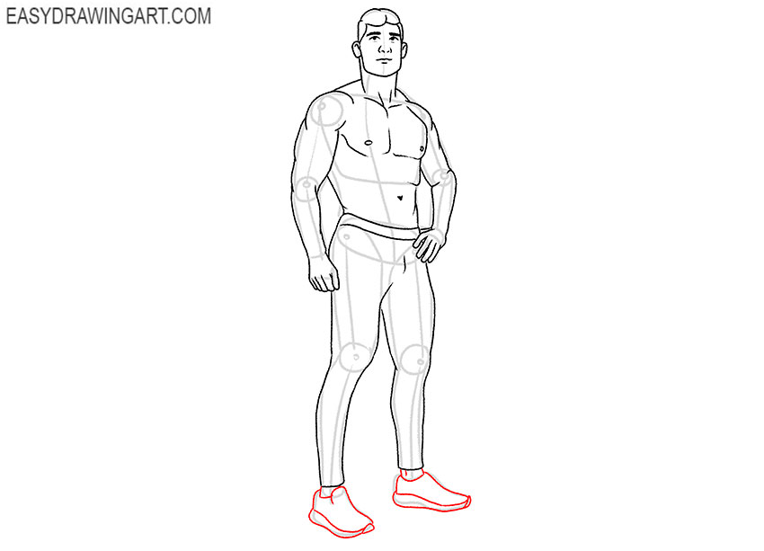 easy muscular man drawing