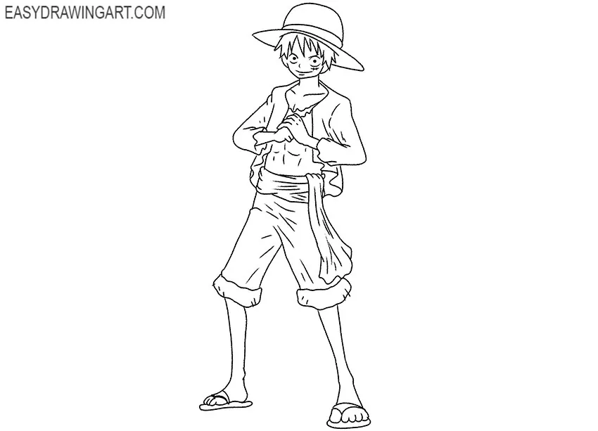 how to draw luffy step by step
