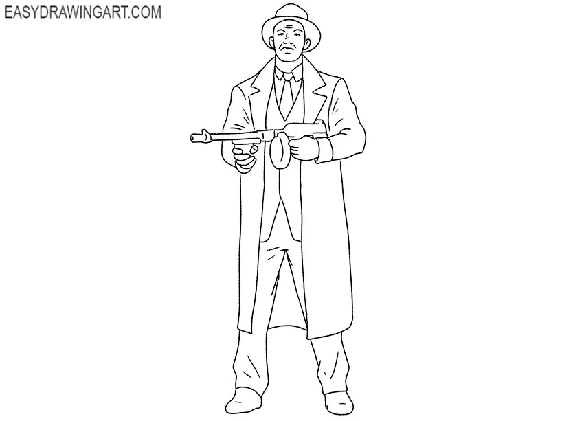 simple Gangster drawing lesson