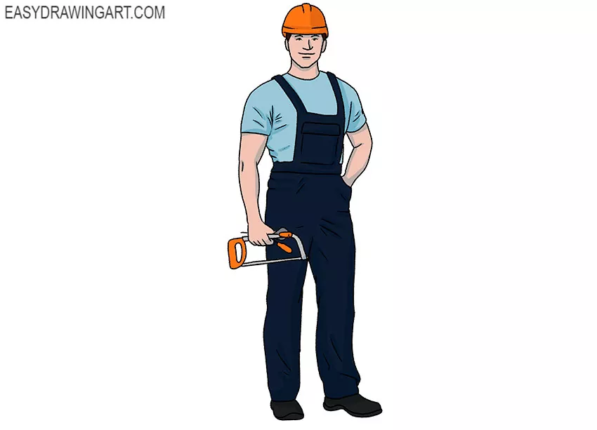 Cute Attractive Builder - Vector Illustration Coloring Drawing Royalty Free  SVG, Cliparts, Vectors, and Stock Illustration. Image 51358232.