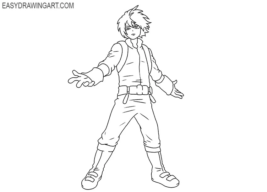 cartoon todoroki drawing