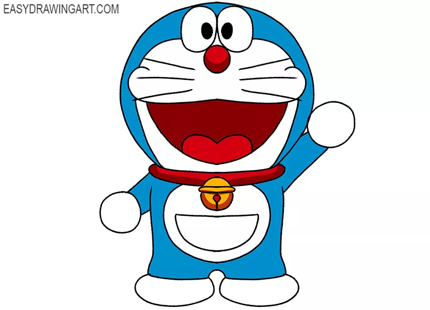 How to Draw Doraemon | Step by step drawing, Cute easy drawings, Doraemon