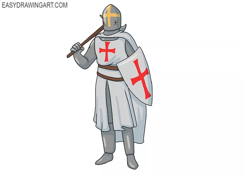 How to Draw a Crusader Easy Drawing Art