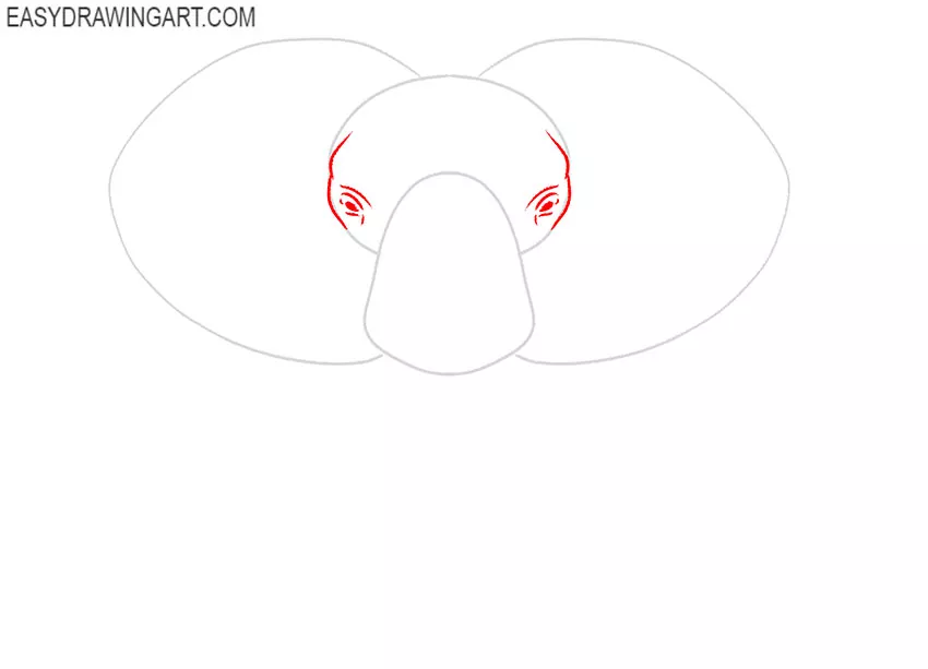 how to draw an elephant face easy