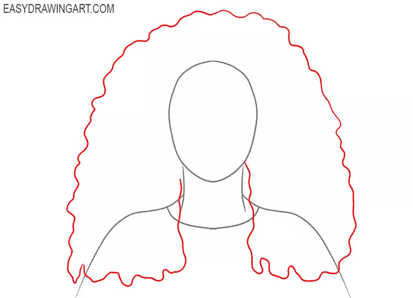 how to draw curly hair female