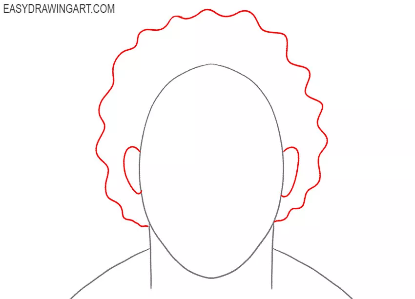 how to draw short curly hair male