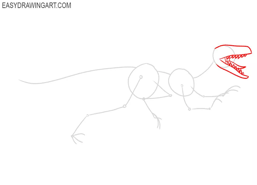 how to draw a velociraptor realistic