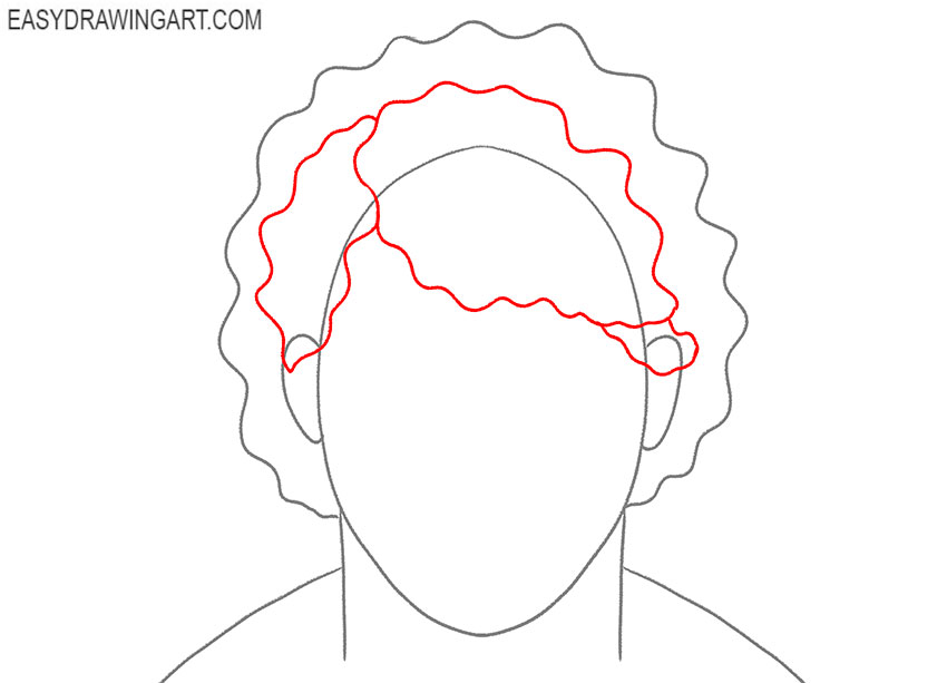 how to draw curly hair black male