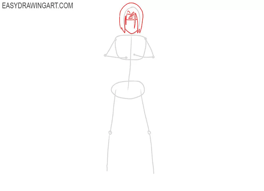 how to draw itachi easy