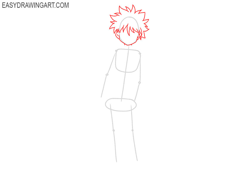 how to draw killua step by step