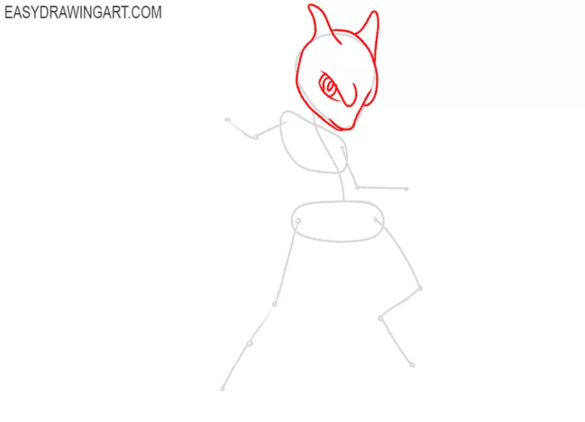 how to draw mewtwo step by step easy