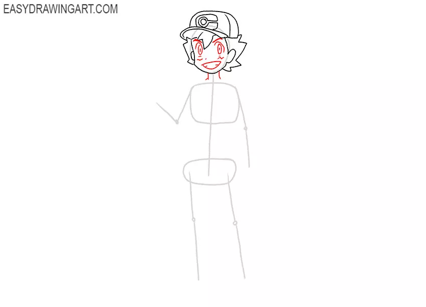 how to draw ash ketchum from pokemon