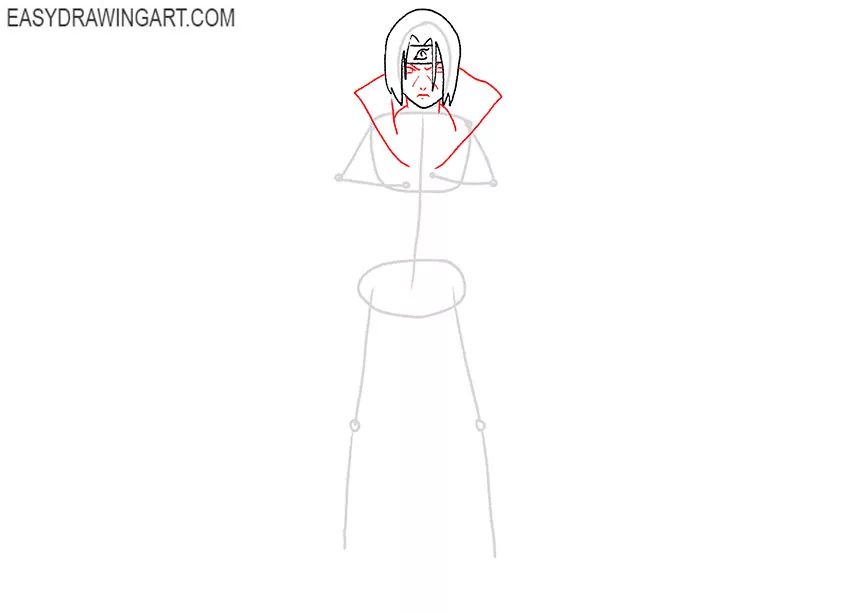 how to draw itachi full body