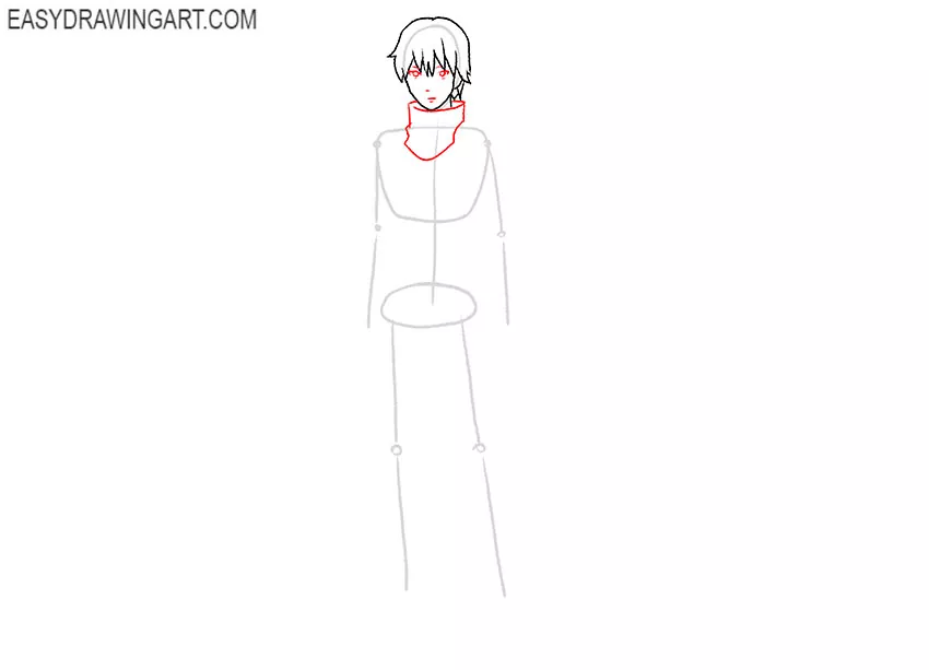 how to draw kaneki without mask