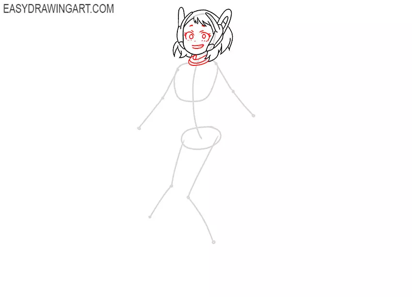 how to draw uraraka from my hero academia