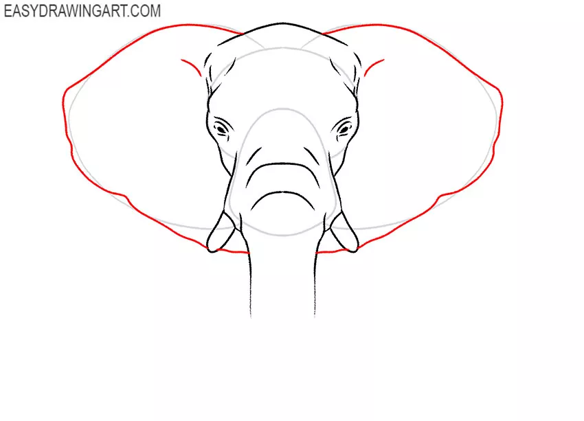 easy way to draw a elephant face