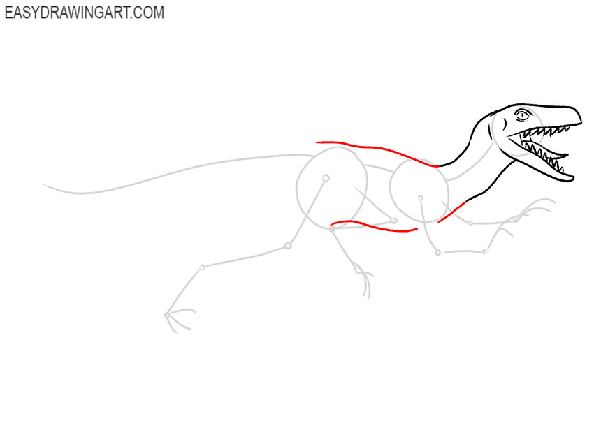 how to draw a cute velociraptor
