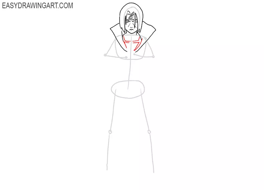 how to draw itachi art simple
