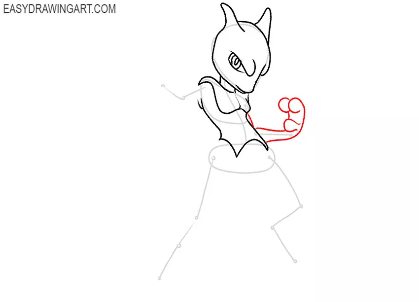 how to draw mewtwo easy