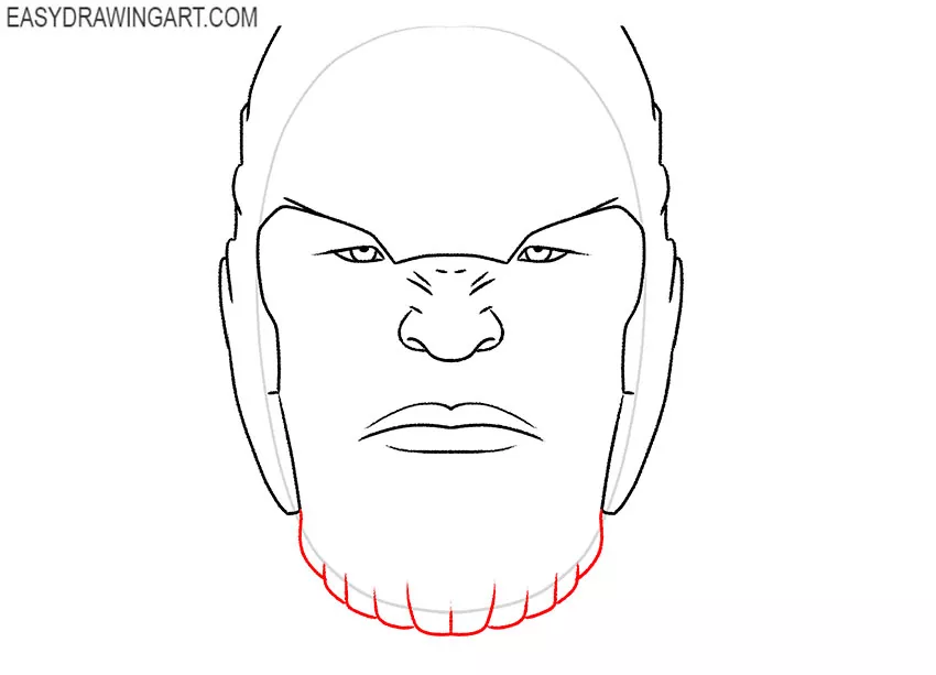 Thanos Face drawing guide