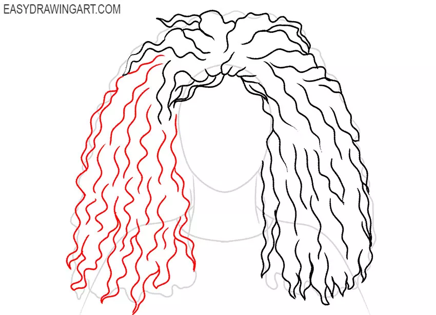 how to draw curly hair anime girl