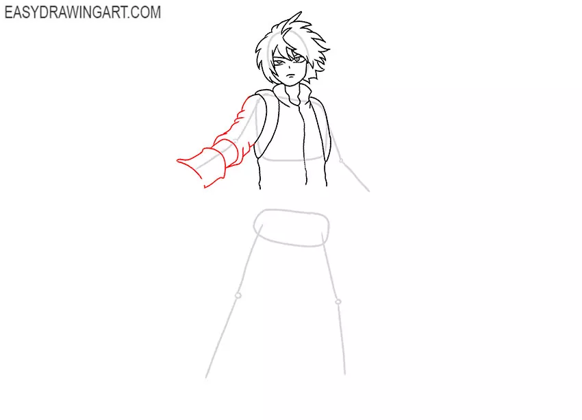 how to draw todoroki art simple