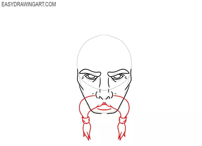 realistic Viking Head drawing