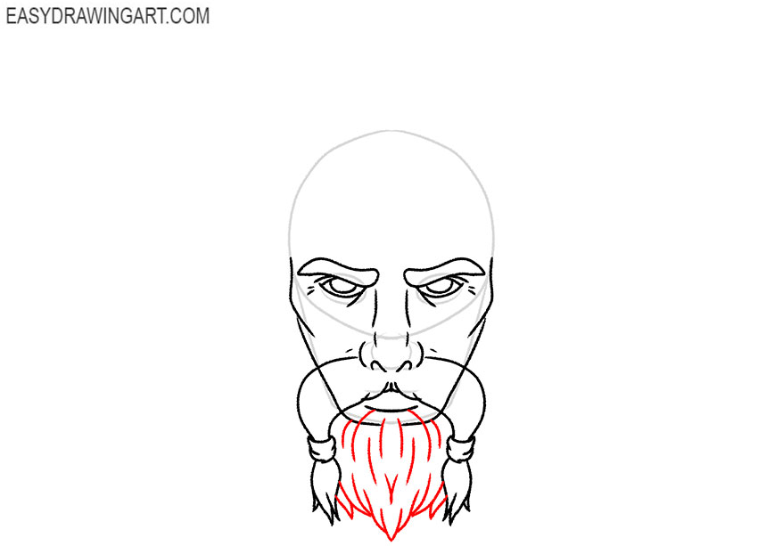 cartoon Viking Head drawing