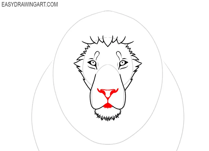 how to draw a lion face cartoon