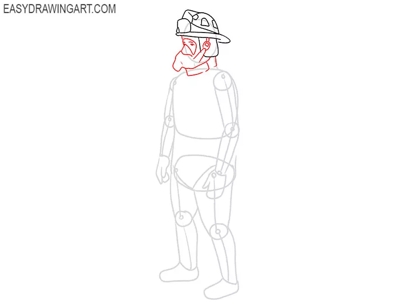 how to draw a simple firefighter