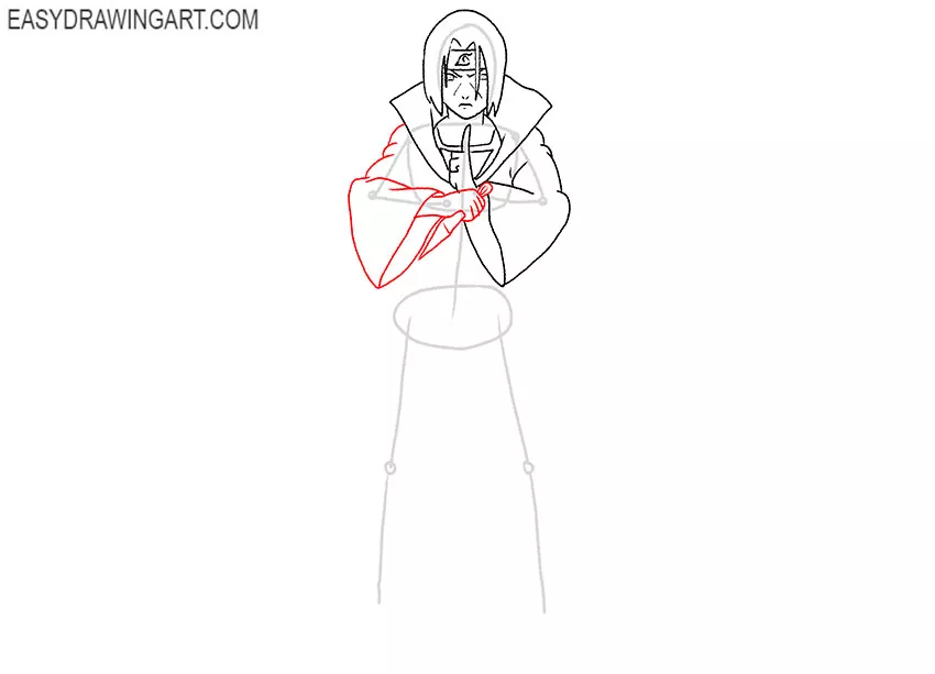 how to draw itachi full body step by step