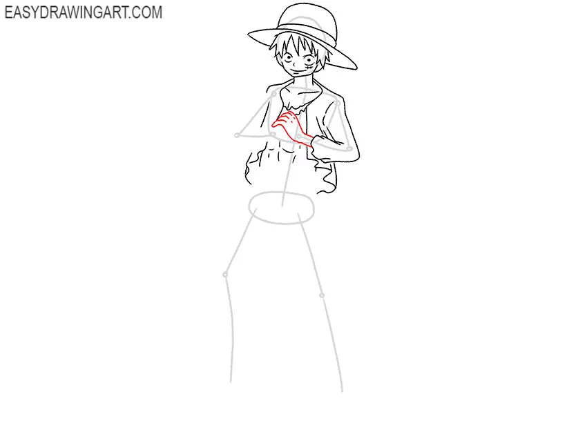 how to draw luffy cartoon