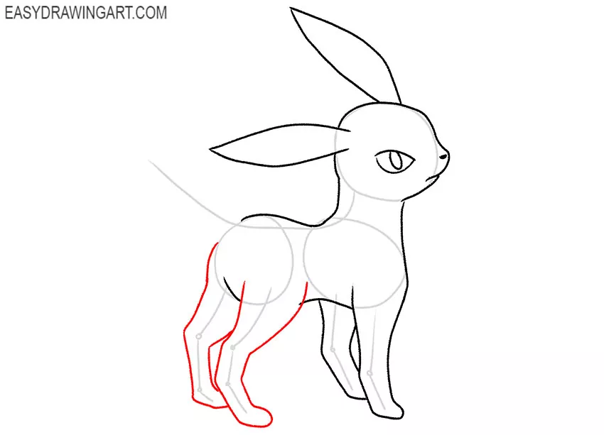 how to draw pokemon umbreon step by step