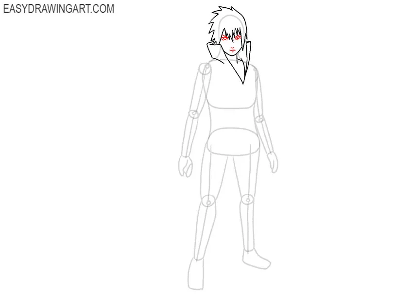 how to draw sasuke drawing
