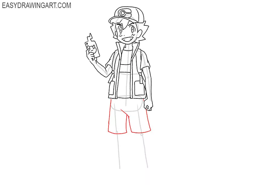 ash ketchum drawing guide