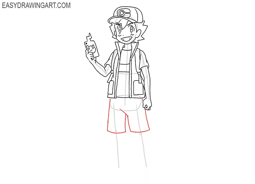 How to draw Ash ketchum with Pikachu.Step by step (easy draw)