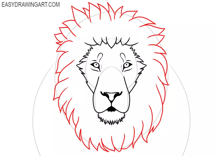 how to draw a cute lion face
