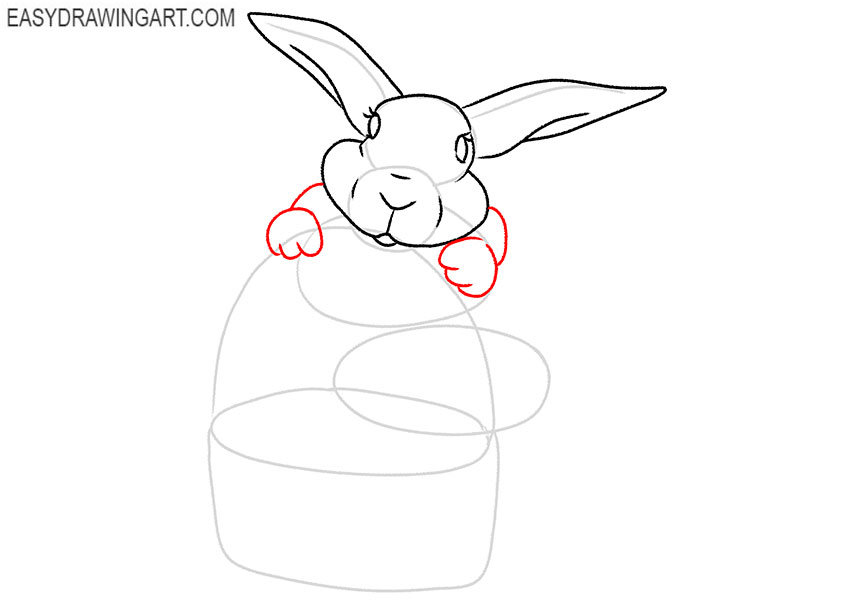 how to draw an easter bunny with a basket