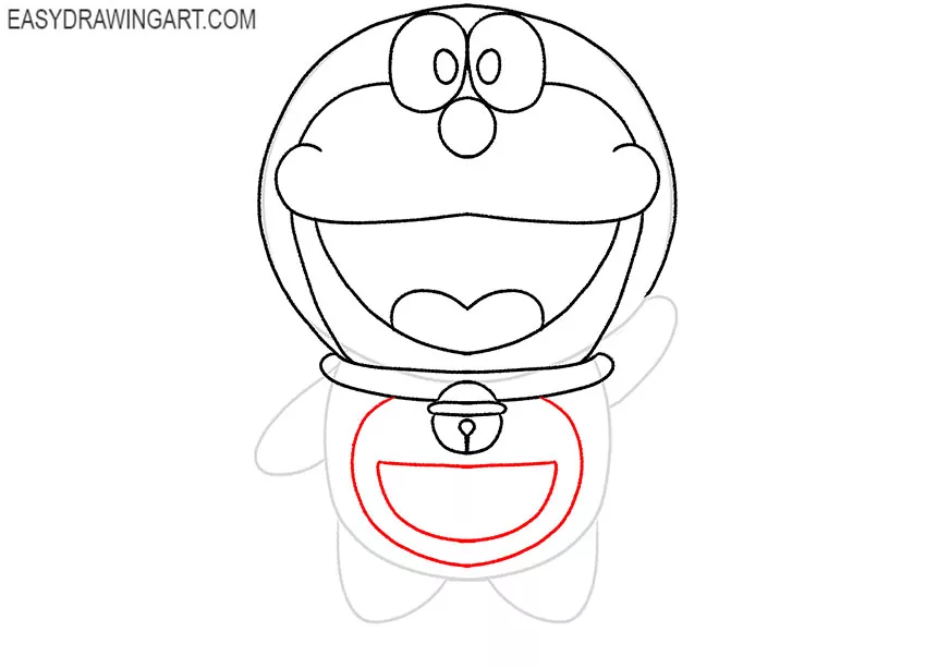 how to draw doraemon for beginners