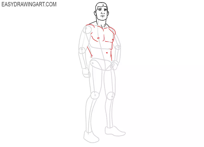 muscular man drawing for beginners