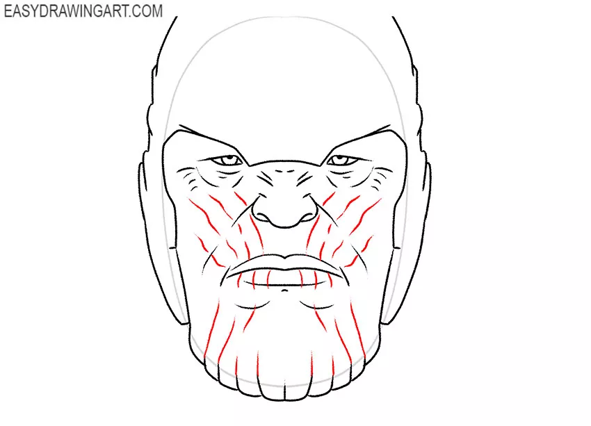 simple Thanos Face drawing