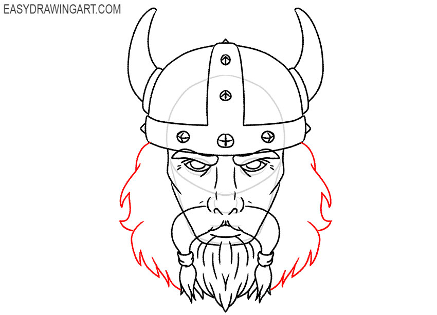 viking face drawing