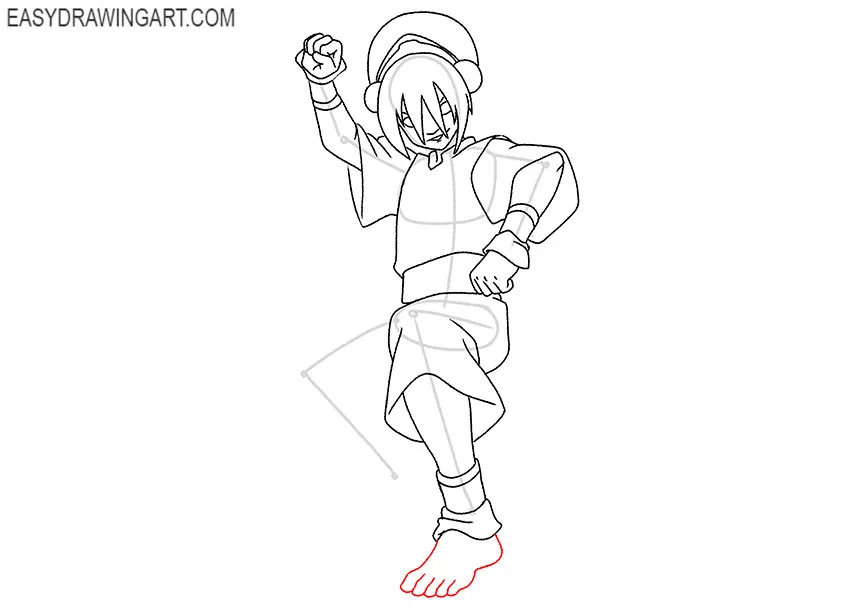 Toph drawing step by step