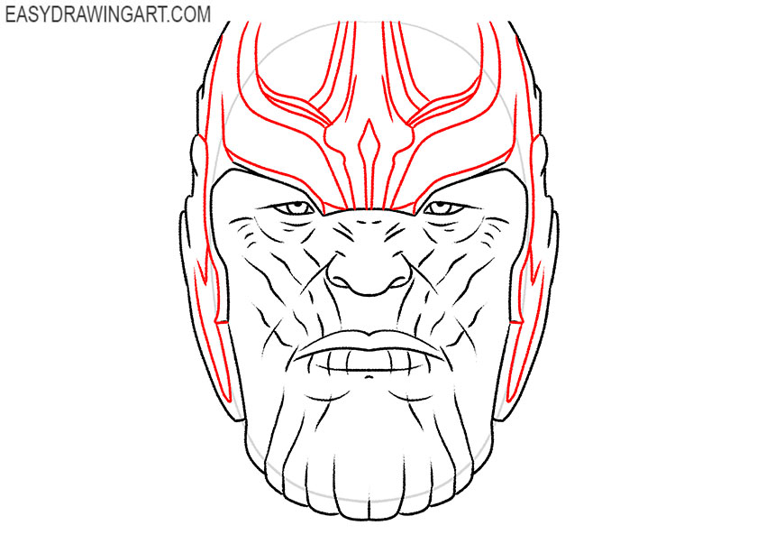 cartoon Thanos Face drawing