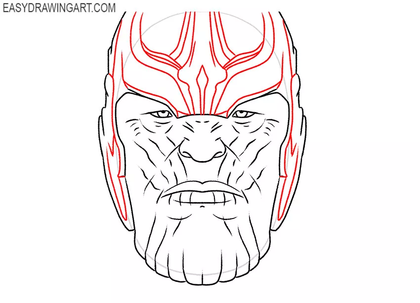 cartoon Thanos Face drawing
