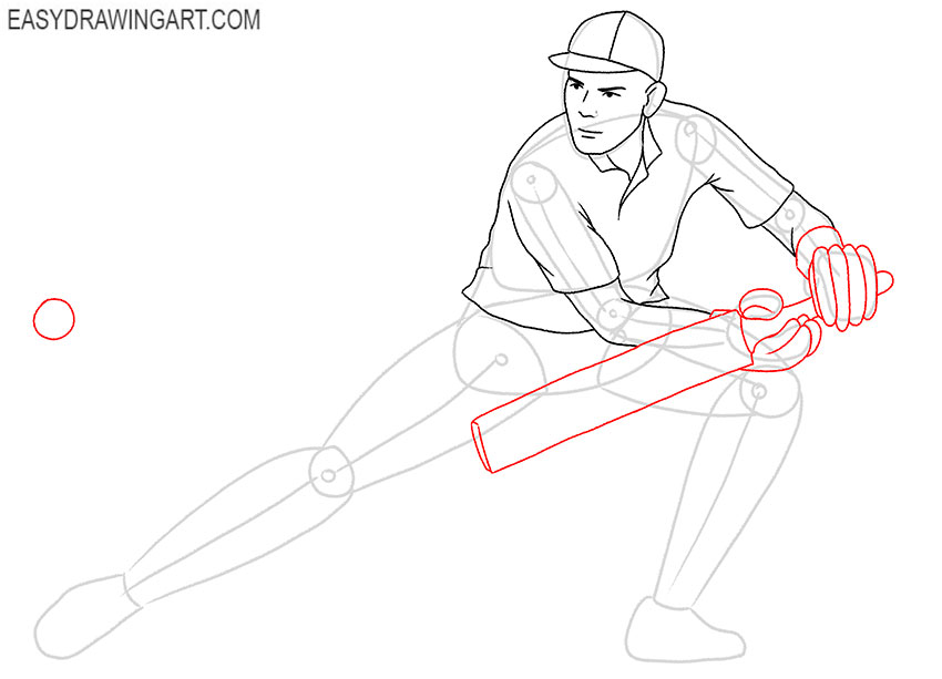 cricketer drawing tutorial
