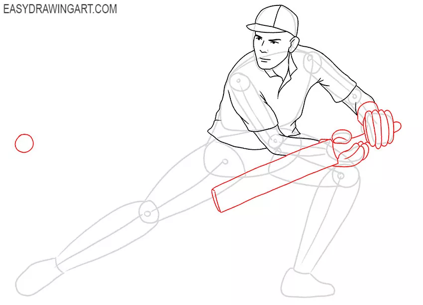 cricketer drawing tutorial